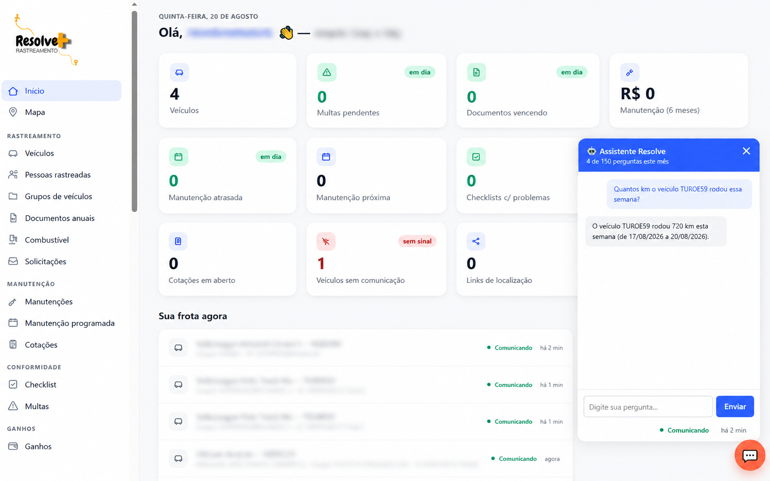 Assistente por IA integrado ao sistema Resolve+